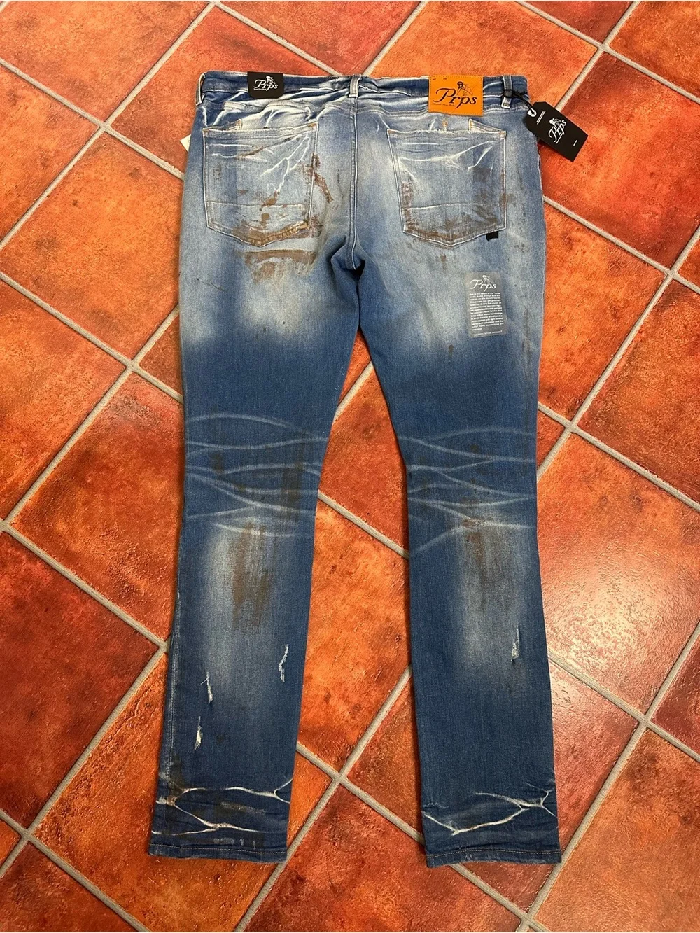 NWT Prps Men’s Stretchy Distressed Blue Skinny Jeans